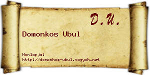 Domonkos Ubul névjegykártya